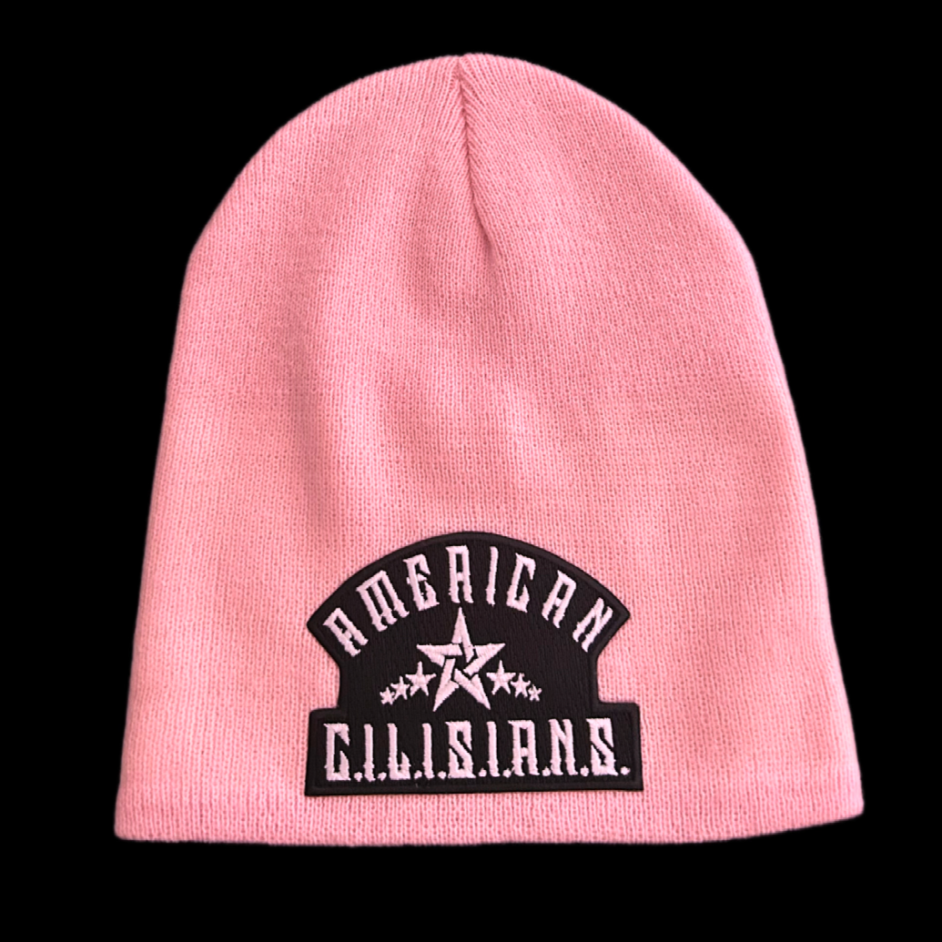 "AMERICAN C.I.L.I.S.I.A.N.S." beanie (pink)