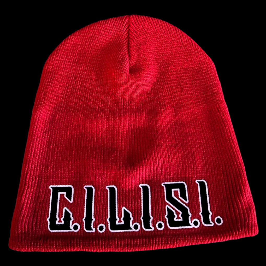 "C.I.L.I.S.I." Beanie w/black OG font (Red)