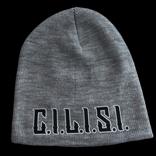 "C.I.L.I.S.I" beanie w/ Black OG font (Light Gray)