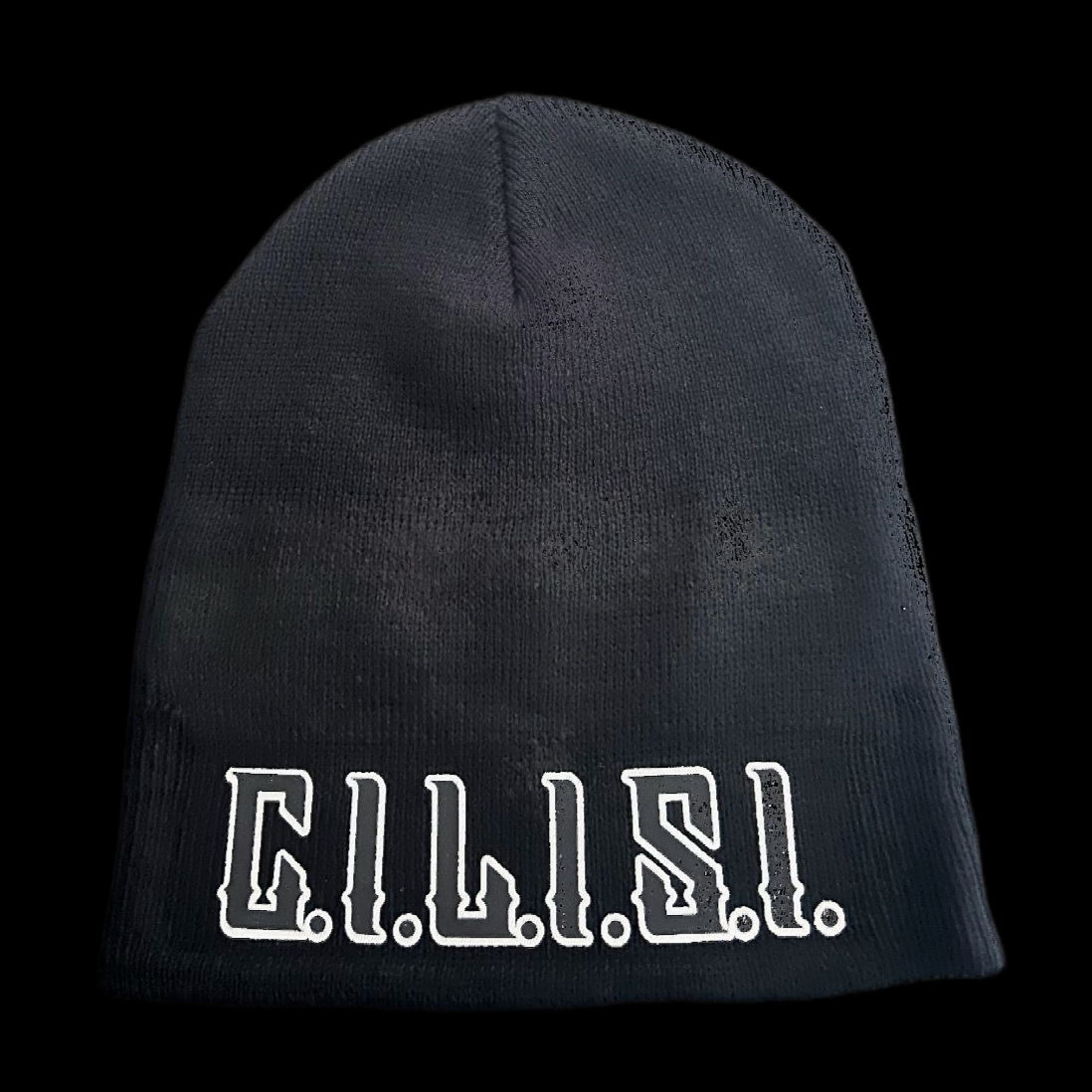 "C.I.L.I.S.I" beanie w/Black OG font (Black)