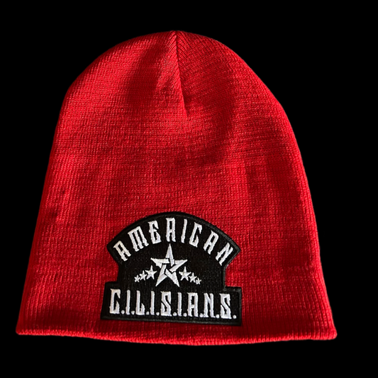 "AMERICAN C.I.L.I.S.I.A.N.S." beanie (Red)